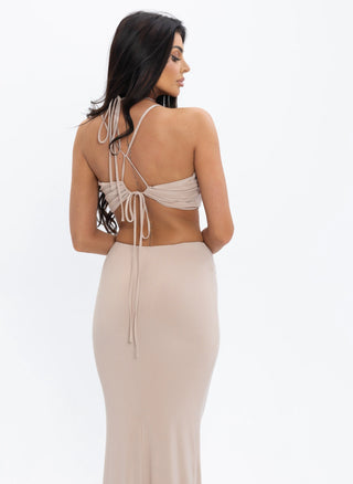 AZARIA DRESS in beige