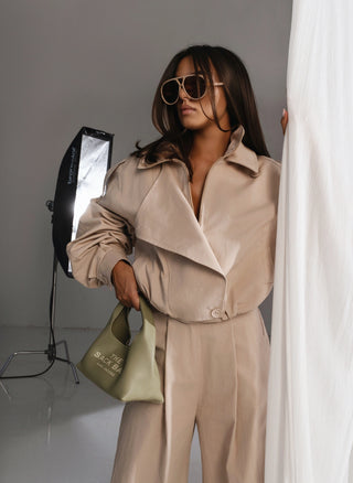 Beige RAVON SET sweatshirt and pants set