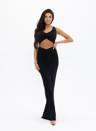 AMARA DRESS long dress in black