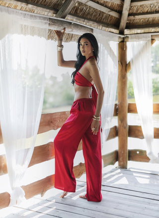 Top and Pants Set MIREYA SET burgundy
