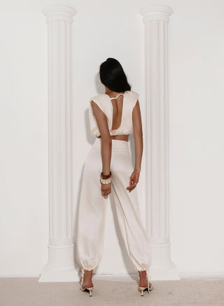 LUNA SET blouse and trousers apricot set