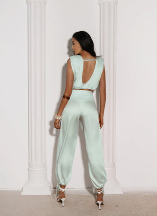 LUNA SET blouse and pants set pistachio
