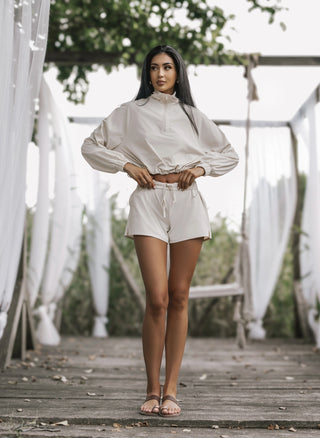 ICONIC SET jacket and pants set, light beige