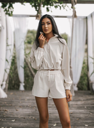 ICONIC SET jacket and pants set, light beige